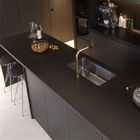 Contemporary Style Built In Kitchen Cabinets Black PVC Kitchen Cabinets
