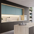Modular White PVC Kitchen Cabinet Design For Apartment